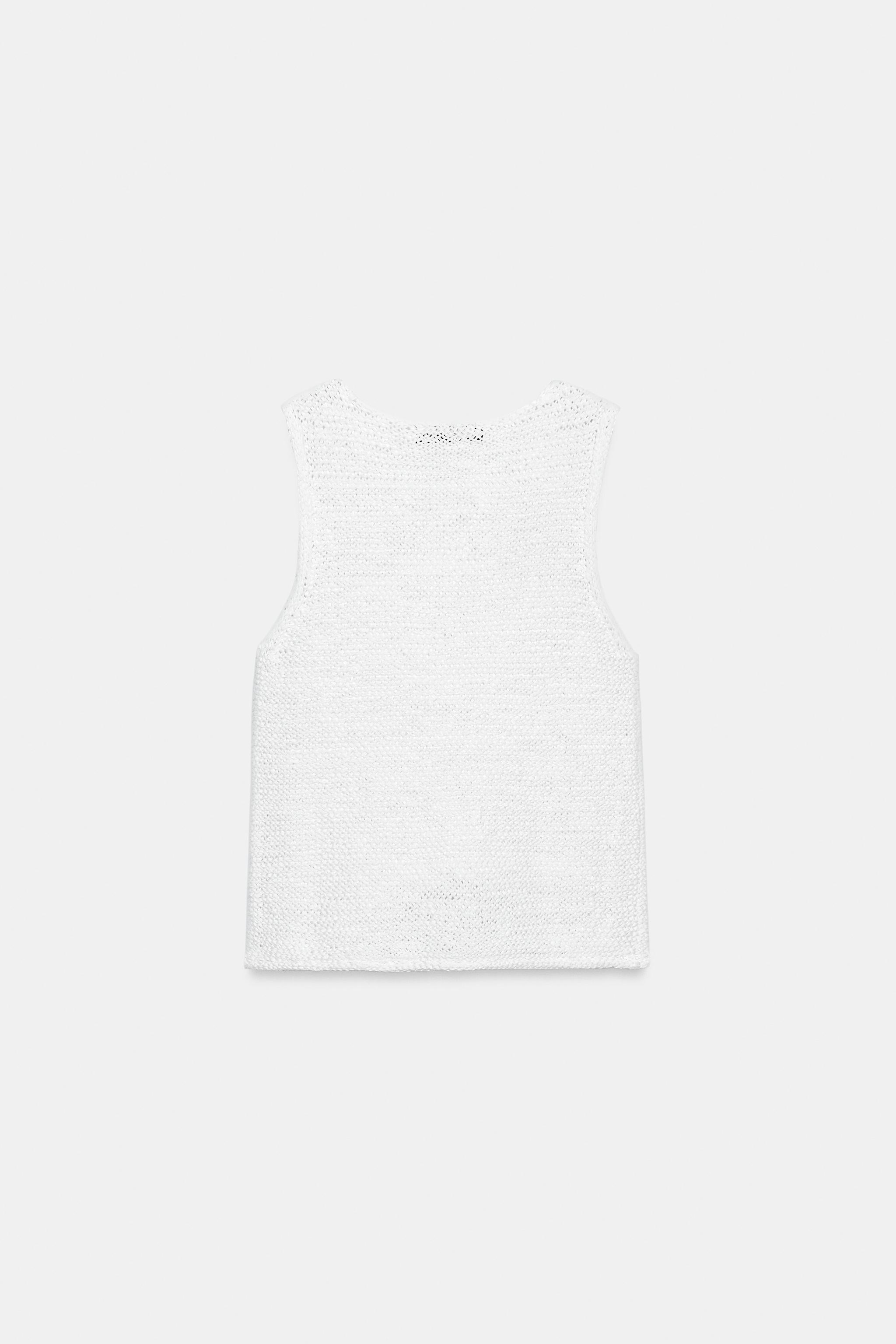 TOP EN MAILLE SANS MANCHES